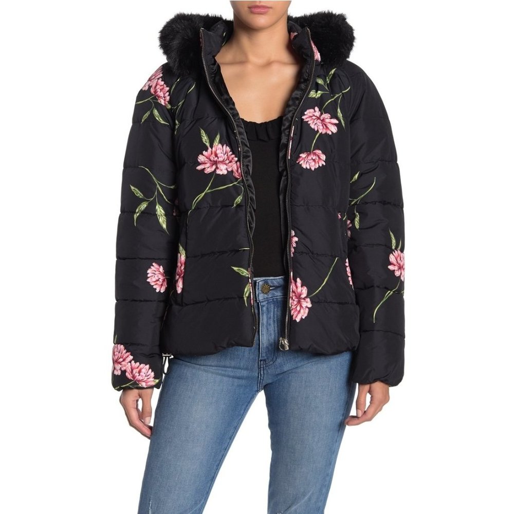 Show Me Your Mumu Floral Alpine Puffer Coat Large